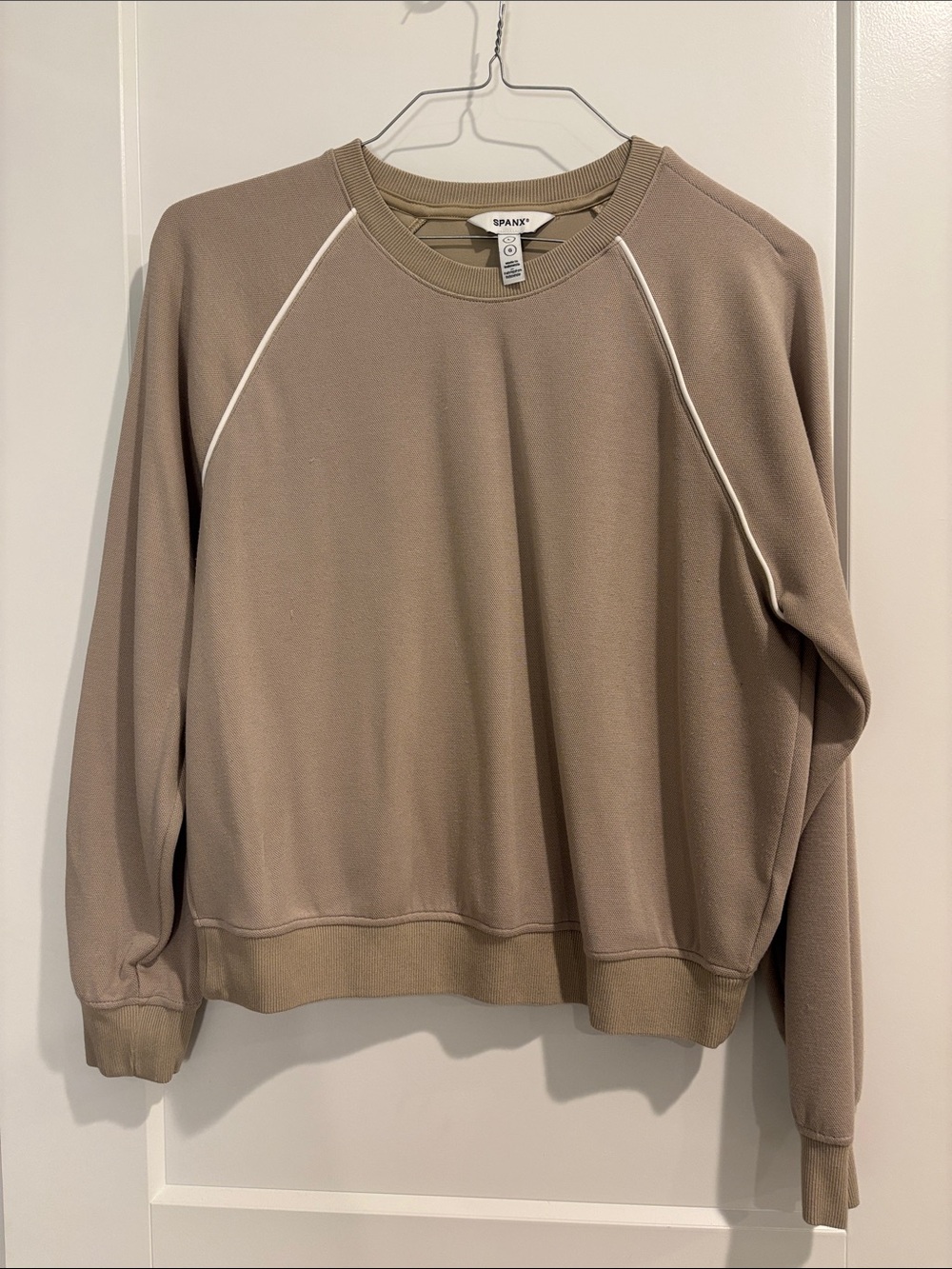 Spanx Women’s Long Sleeve Pique Crewneck Shirt Large
